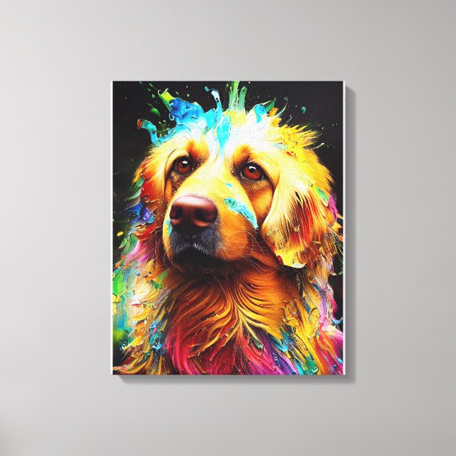 Lienzo Mascota de perro de la colección Golden Retriever (Anverso)