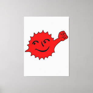 Lienzo Mascota del Sol Rojo Alegre