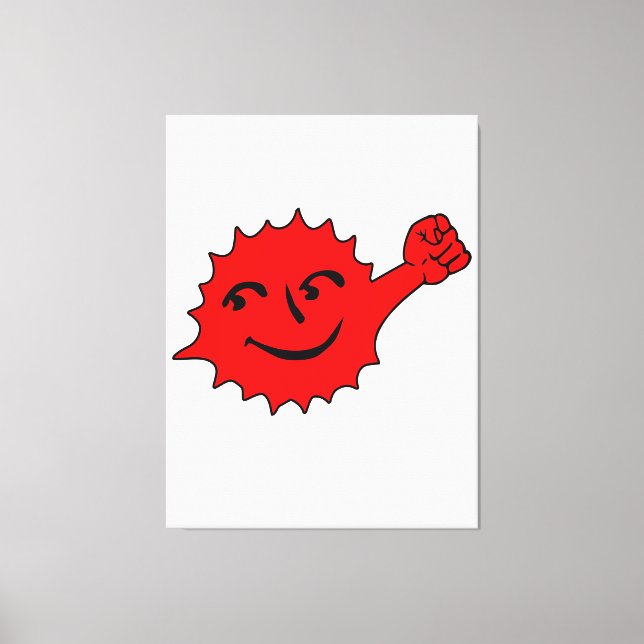 Lienzo Mascota del Sol Rojo Alegre (Anverso)