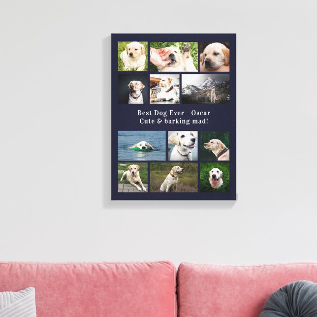 Lienzo Mascota  personalizado Perro Lover Collage de foto (12 photo pet canvas )
