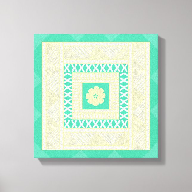 Lienzo Masi fiyiano tradicional en tonos de verano (Anverso)