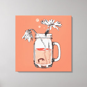 Lienzo mason jar daisies muerte