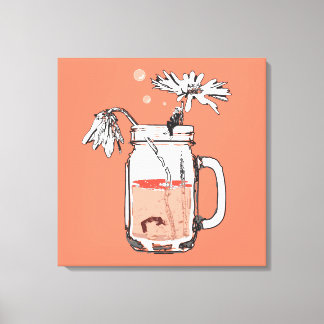 Lienzo mason jar daisies muerte