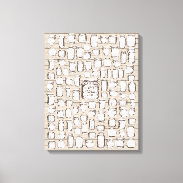 Lienzo Mason Jars - 100 Signature Canvas Guest Book (Anverso)