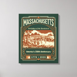 Lienzo Massachusetts Art Deco Aniversario 250 de América