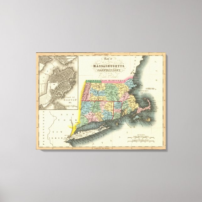 Lienzo Massachusetts, Connecticut, Rhode Island (Anverso)