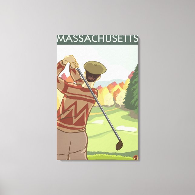 Lienzo MassachusettsGolfing Scene (Anverso)