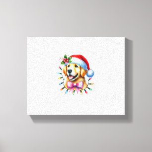Lienzo Matchi Navidades de Golden Retriever Dog Coquette
