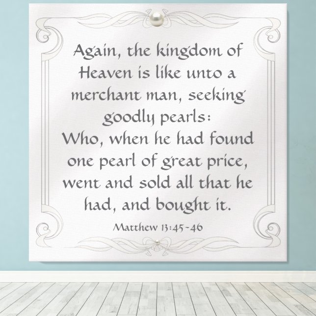 Lienzo Mateo 13:45-46 (Insitu (piso de madera))