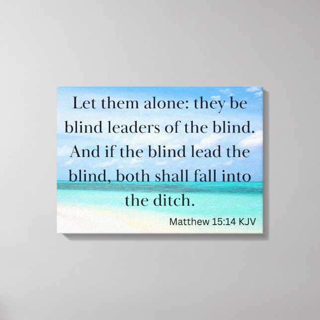Lienzo Mateo 15:14 Biblia Verse KJV Pic Wall Art (Anverso)