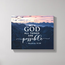 Lienzo Mateo 19:26 Con Dios todas las cosas son posibles