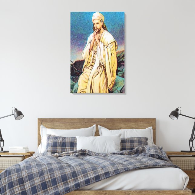 Lienzo Mateo 4:1-11 Satan Tempts Jesus Wrapped Canvas (Insitu(Dormitorio))