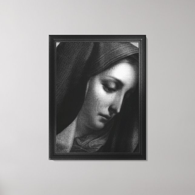 Lienzo Mater Dolorosa Engraving por Carlo Dolci (Anverso)