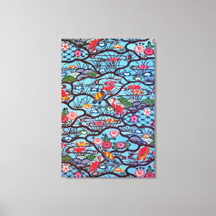 Lienzo Materia textil de kimono japonesa vintage (Bingata
