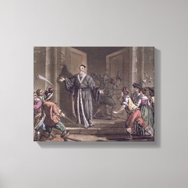 Lienzo Mathieu Mole (1584-1656) acosado por el pueblo, (Anverso)