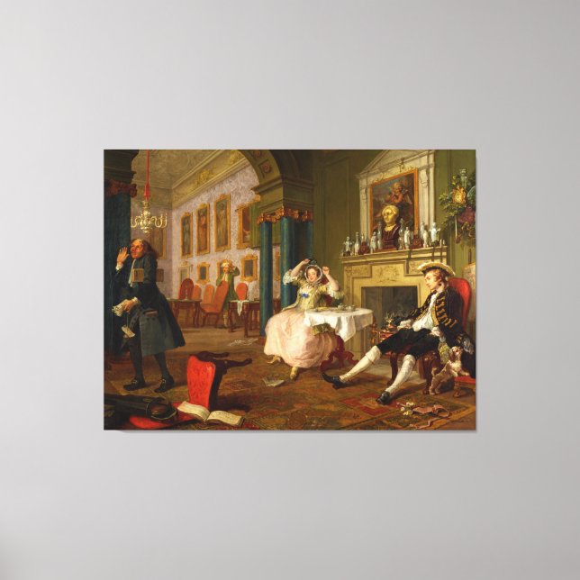 Lienzo Matrimonio A-la-Mode: 2, The Tête à Tête (c1743) (Anverso)