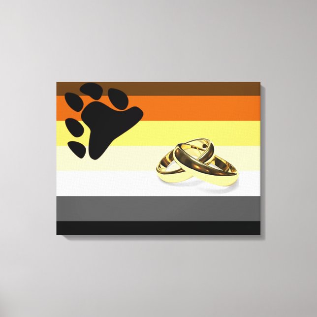 Lienzo Matrimonio del Orgullo del Oso en tela (Anverso)