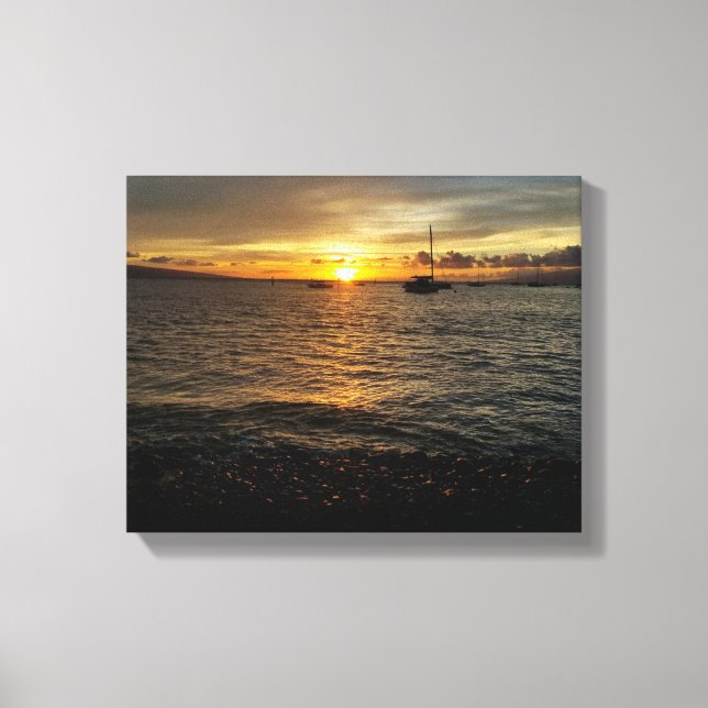Lienzo Maui Hawaii Sunset en Lahaina. (Anverso)
