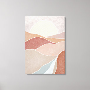 Lienzo Mauve Pink & Mauve Sunset Abstract Mountain