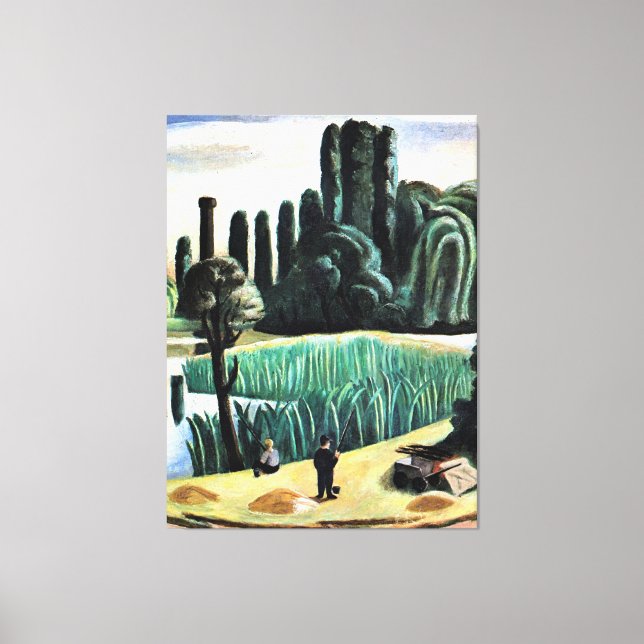 Lienzo Max Beckmann - El paisaje marino con los álamos, (Anverso)