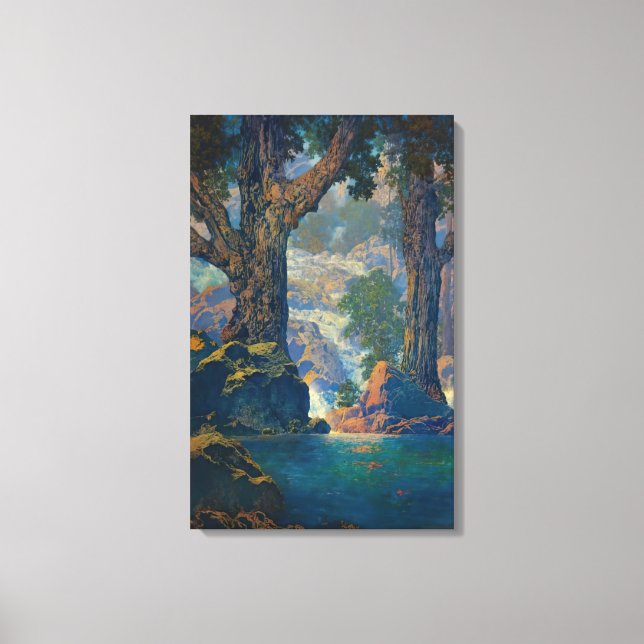 Lienzo Maxfield Parrish - Cascades soledad silenciosa (Anverso)