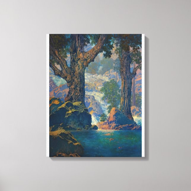 Lienzo Maxfield Parrish - Cascades soledad silenciosa (Anverso)