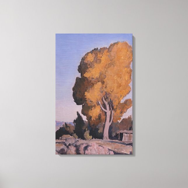 Lienzo Maynard Dixon - PAÍS BAJO COTTTONWOOD 1940 (Anverso)