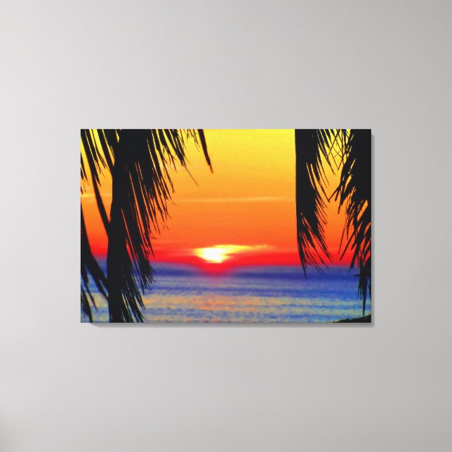 Lienzo Mazatlán Sunset Watercolor (Anverso)