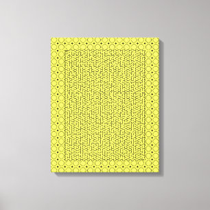 Lienzo Maze de hexágono amarillo