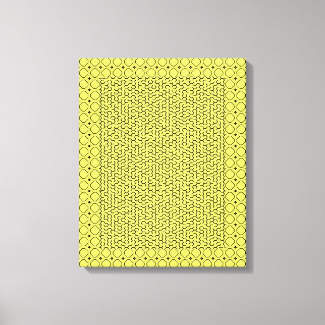 Lienzo Maze de hexágono amarillo (Anverso)