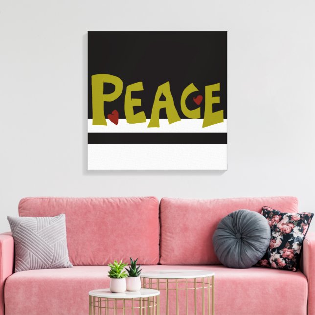 Lienzo MAZIPOODLES Paz Verde Oliva (Insitu (Sala de estar))