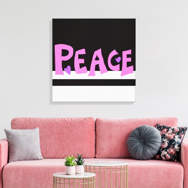 Lienzo MAZIPOODLES Peace Pink (Insitu (Sala de estar))