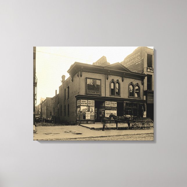 Lienzo McGreal Bldg, farmacia de Diller de 1912 (Anverso)