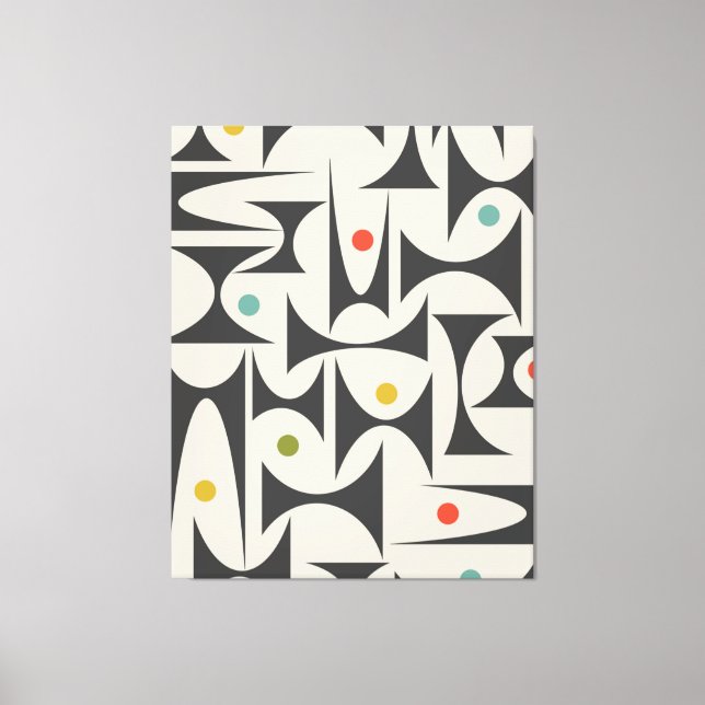 Lienzo MCM Patrón geométrico Lámpara de tabla de mástil d (Anverso)