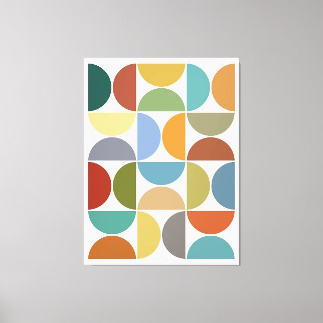Lienzo MCM Semicircles Color en crema (Anverso)
