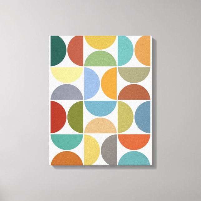 Lienzo MCM Semicircles Color en crema (Anverso)