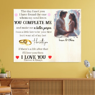 Lienzo Me Completas Foto Personalizada Bodas Aniversario