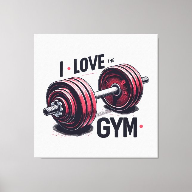 Lienzo Me encanta el gimnasio (Anverso)