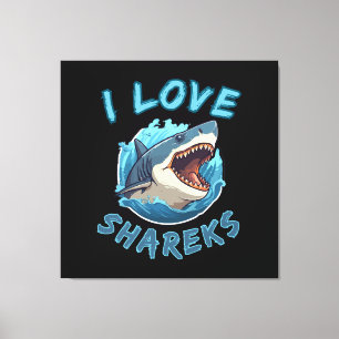Lienzo Me encanta el pescador de tiburones