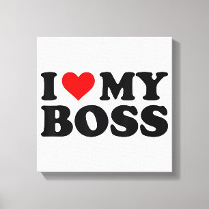 Lienzo Me Encanta Mi Jefe Funny Red Heart Boss Yo Corazón