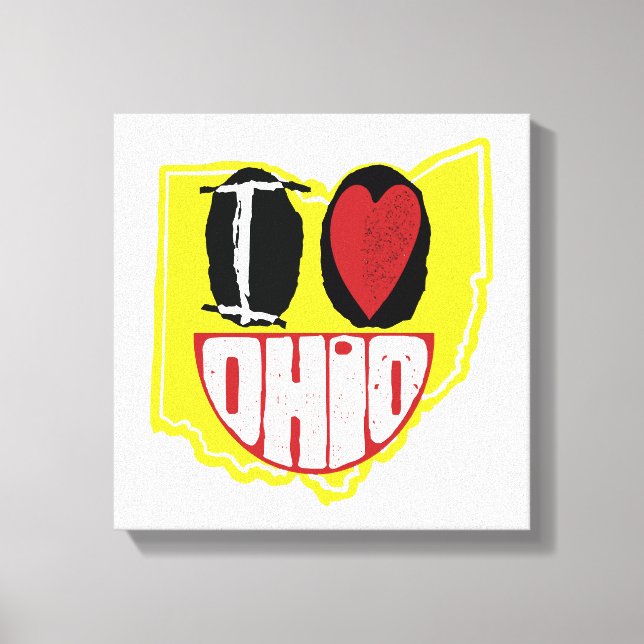 Lienzo Me encanta Ohio Cara Feliz Sonriente  (Anverso)