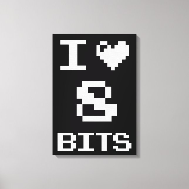 Lienzo Me encantan los 8 bits, el diseño de geek gamer (Anverso)