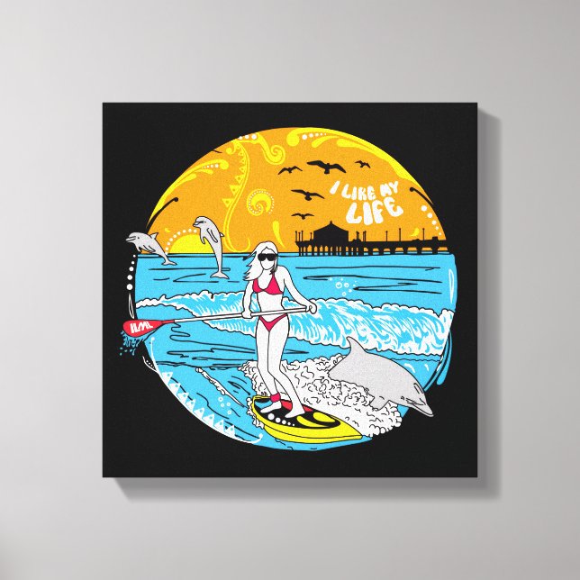 Lienzo "Me gusta MI vida" Paddle Board CANVAS (Anverso)