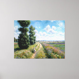 Lienzo Meadow con álamos