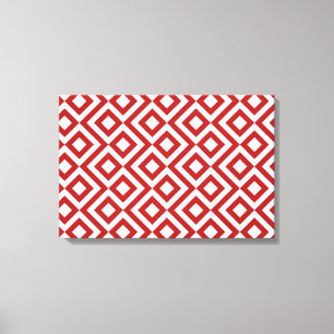 Lienzo Meander rojo y blanco