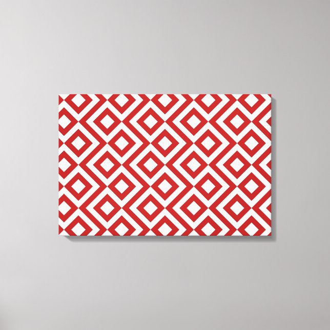 Lienzo Meander rojo y blanco (Anverso)