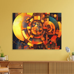 Lienzo Mecanismo Solar Steampunk Abstracto
