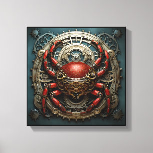 Lienzo "Mechanica Astralis: Cáncer" – Zodiaco Steampunk C