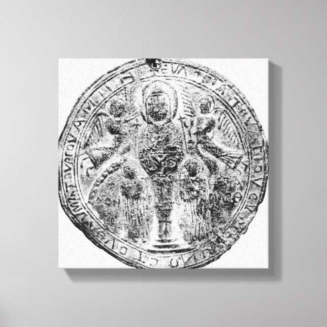 Lienzo Medallón decorado con la técnica del cloisón (Anverso)