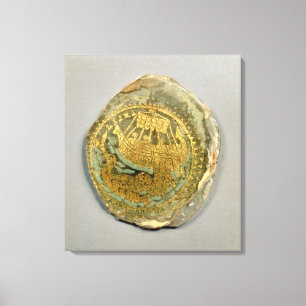 Lienzo Medallón que representa Jonah y la ballena,